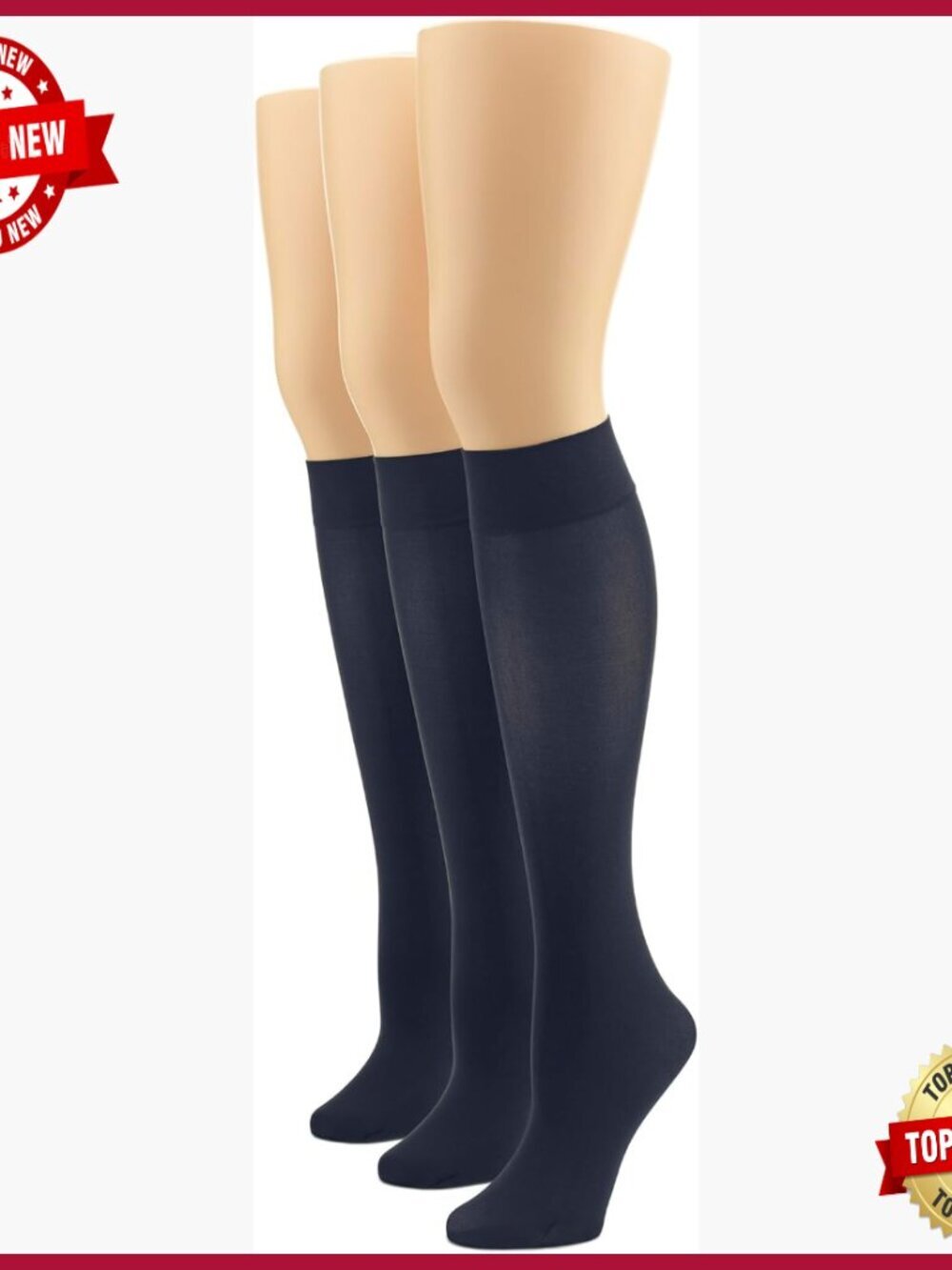 Soft Opaque Knee High Socks Pack of 3 for Boots & Shoes, Women's
